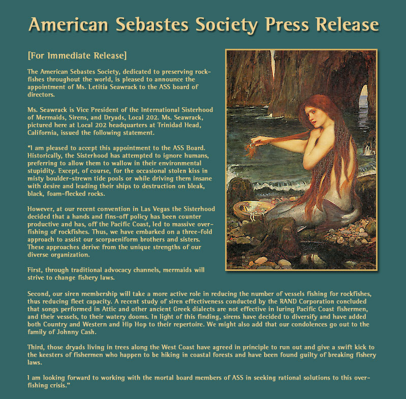 American Sebastes Society Press Release